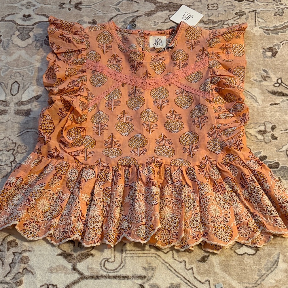 DRA  Flutter Sleeve Blouse - Coral Peach
